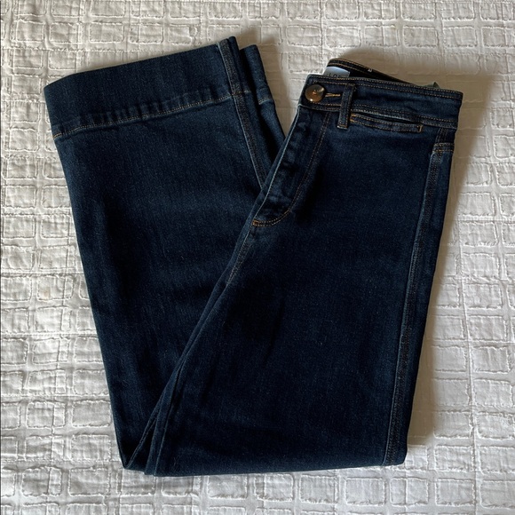 Loft Women’s High Waisted Wide Leg Jeans Size 00/24 Dark Indigo Wash - Picture 6 of 12